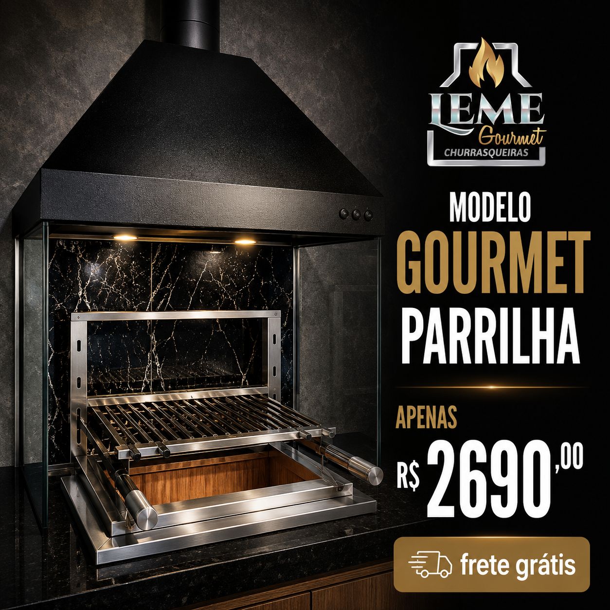 Modelo Gourmet Parrilha — churrasqueira gourmet Leme